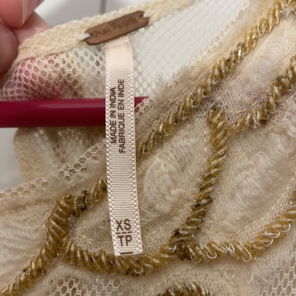 Free People Nude Beaded Body Con Mini Dress - Picture 8 of 9